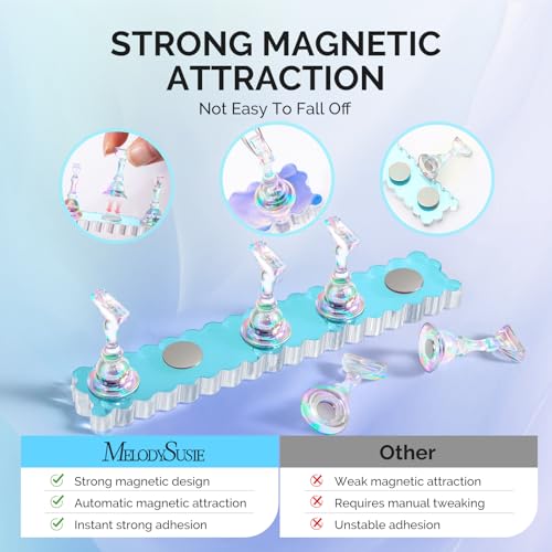 MelodySusie Nail Stand for Press On Nails - 2 Blue Bases