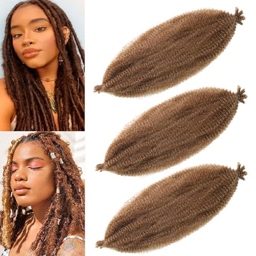 18 Inch Pre-Separated Springy Afro Twist Hair 3 Packs Pre-Fluffy Natural Curls are Perfect for Marley Crochet Hair Suitable for Black Women (30#, 18 Inch (Pack of 3))