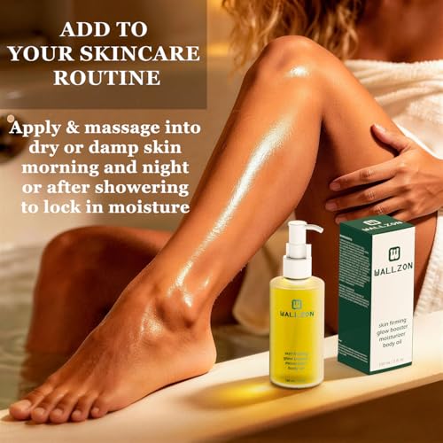 Firming & Moisturizing Body Oil for Women with Seaweed Extract, 5 oz After Shower Skincare Oil, Non-Greasy, Lightweight, Fast-Absorbing, Improves Skin Elasticity, Citrus Scent