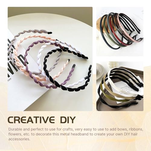 Dizila 30 Pack 0.3cm/0.12" Smooth Plain Blank DIY Craft Silver Thin Metal Headbands Frame Base Wire Hair Bands Accessories for Women Men Girls Teens Kids