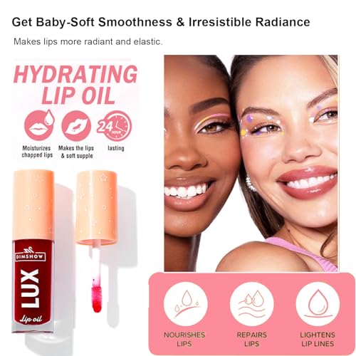 Vivipop Lip Oil Set - 6 Tinted Colors Plumping Hydrating