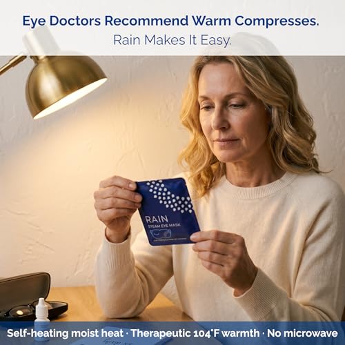 Rain Heated Eye Mask - Self-Heating Steam Compress (20 Pack)