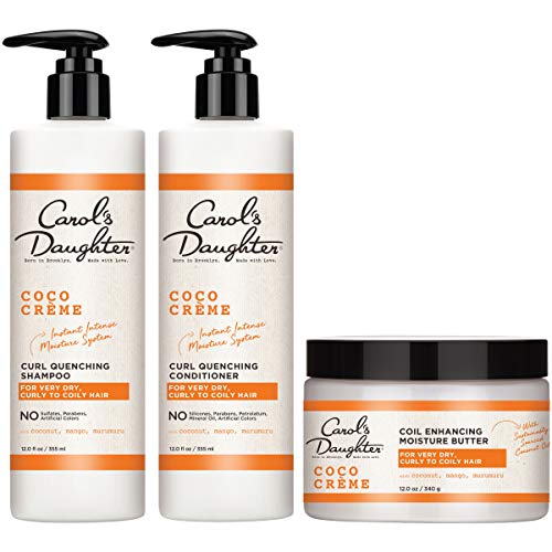Carol¡¯s Daughter Coco Creme Sulfate Free Shampoo and Conditioner Set with Silicone Free Hair Butter, for Very Dry Curly Hair, with Coconut Oil and Mango Butter