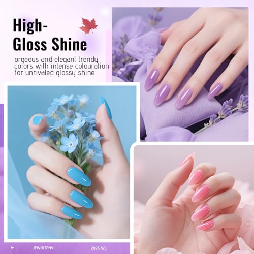 JEWHITENY 14-Color Poly Gel Nail Extension Kit with 48W UV Lamp