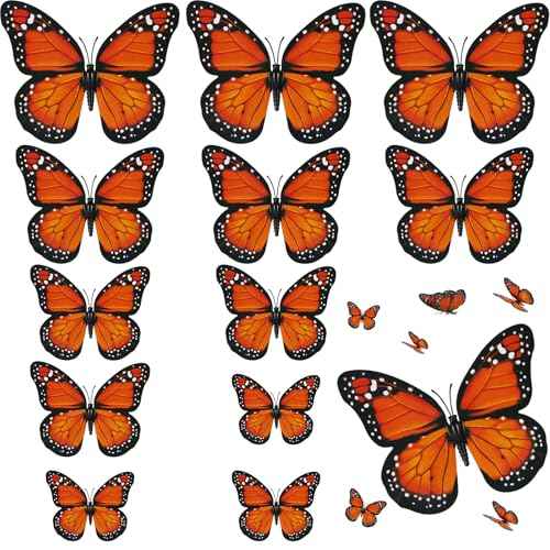 12 Pcs Monarch Butterfly Hair Clips, 3D Butterfly Barrettes Hair Costumes Accessories for Halloween Day of the Dead Decorations (12 pieces)