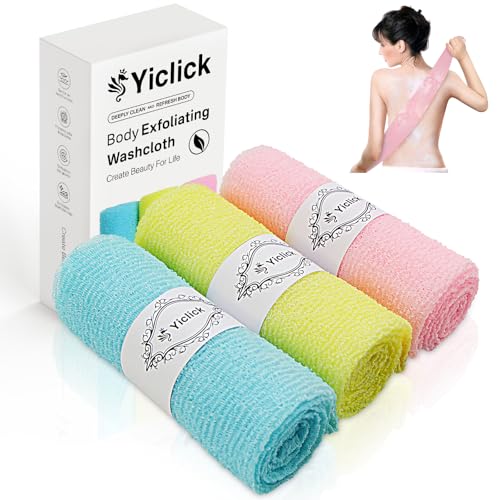 Yiclick Exfoliating Washcloth Set - 3 Pc Back Scrubber Towels