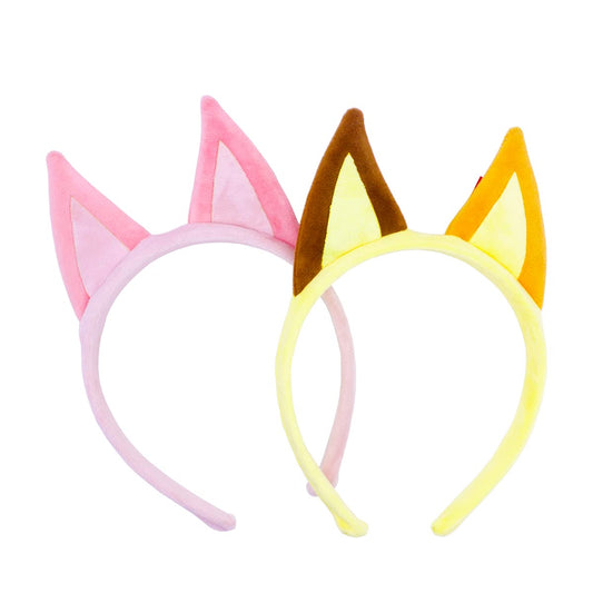 Jing xin 2 PCS Dog Ears Headbands, bluey and bingo ears Animal Headwear Cosplay Costume Accessories Birthday Party supplies for Children Adult