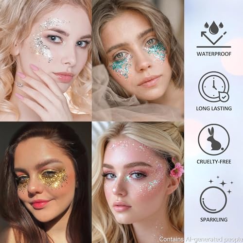 Pink Glitter Stick for Face Body Hair - Waterproof Shimmer