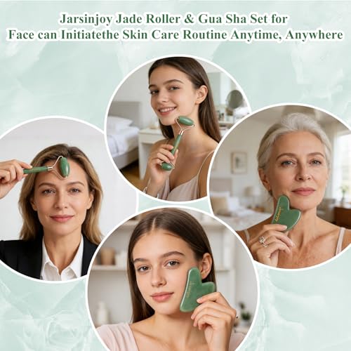 2-in-1 Dongling Jade Roller & Gua Sha Set - Authentic Brazilian Dongling Jade Kit for Contour - Premium Gift Box - Natural Stone Beauty Tools