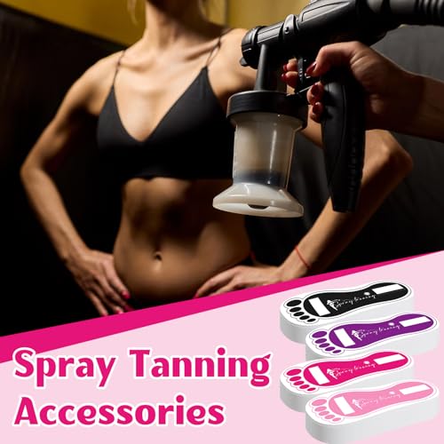 Suhine 120 Pairs (240 Feets) Disposable Spray Tanning Feet Pads Bulk Sticky Feet Pads Spray Tan Accessories for Sunless Tanning Hygienic Foot Protectors Salons Spas or Home