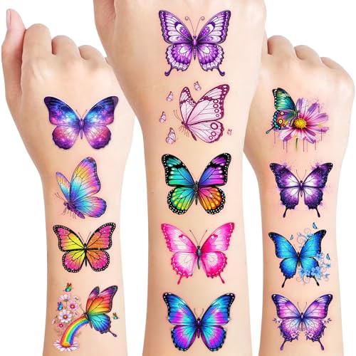 96-Piece Butterfly Temporary Tattoos - Pre-Cut Party Favors