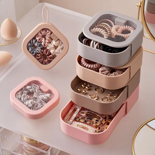 Kathfly Hair Tie Organizer Set - 4 Portable Storage Cases