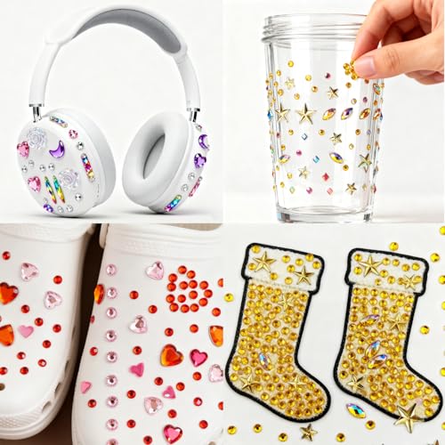 Face Gem Stickers - 12 Sheets Self-Adhesive Rhinestones