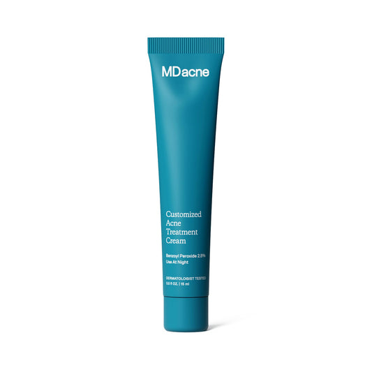 MDacne - Acne Treatment- Benzoyl Peroxide Cream 2.5% - Unclogs Pores, Reduces Blemishes & Enhanced with - Plant-Based Ingredients for Sensitive Skin