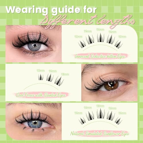 Fairy Lash Clusters Kit 154Pcs DIY Eyelash Extensions Wispy Natural