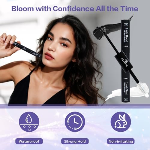 Gekinye 2-in-1 Lash Bond and Seal - Waterproof Eyelash Glue 10ml