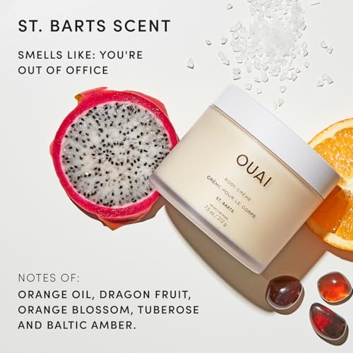 OUAI St. Barts Body Cream - Hydrating Whipped Moisturizer with Cupuaçu Butter & Coconut Oil (7.5 Oz)