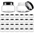30 Pack Clear Body Scrub Jars, 8oz Clear Plastic Jars with Lids, Sugar Scrub Containers Empty Refillable Containers Round Low Profile Samples Jar for Makeup, Body Butter, Creams, Travel Storage