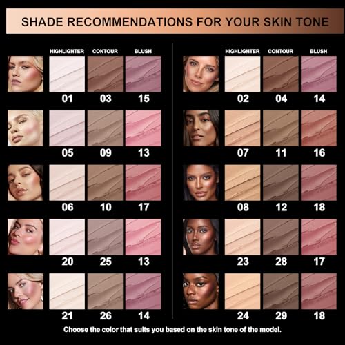 FOCALLURE 3-Pc Cream Contour Stick Set - Blush, Bronze & Highlighter