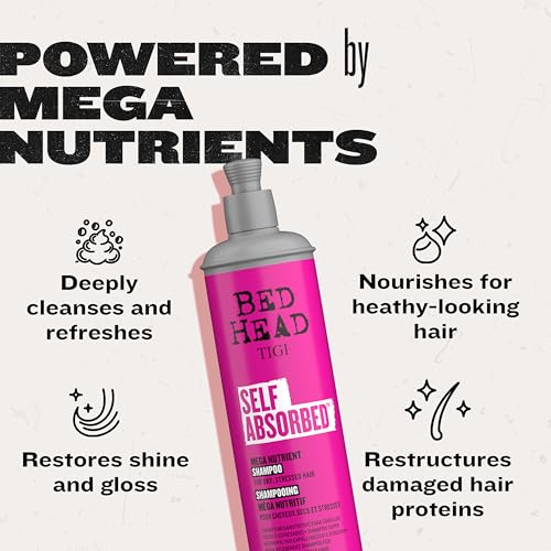 Bed Head by TIGI Self Absorbed Shampoo and Conditioner Set for Dry Hair, Nourishing and Strengthening Frizz Control Hair Care Duo, 25.36 Fl oz, 2 Pack