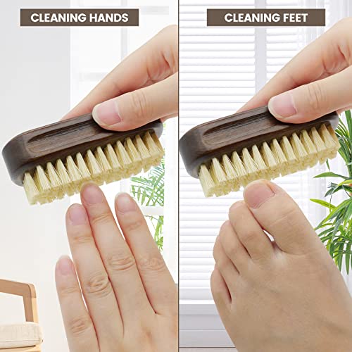 Natural Sisal Wooden Nail Brush Set for Deep Cleaning Fingernails