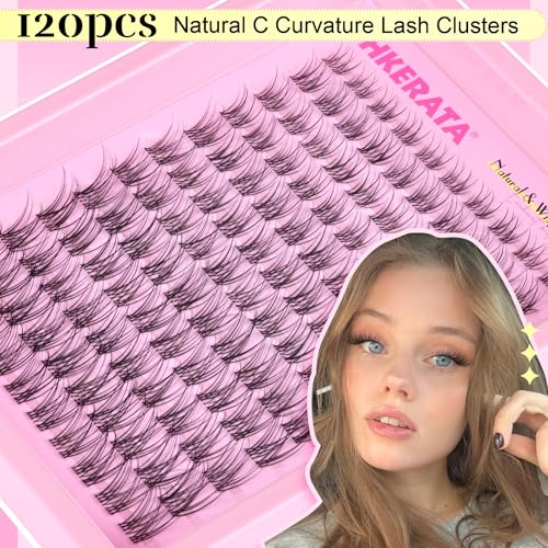 PHKERATA 120pcs Natural Lash Clusters - DIY Wispy Eyelash Extensions 8-16mm