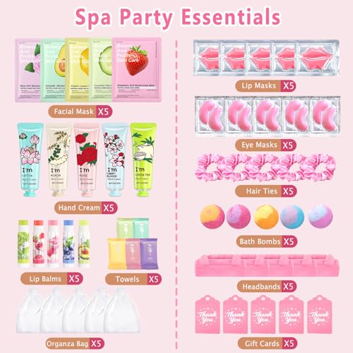 55PCS Spa Skincare Set for Kids,Spa Party Favors Supplies For Teens 10-12, Easter Basket Stuffers, Small Gifts, Galentines Gifts,Bulk Gift For Girls Ages 8-12