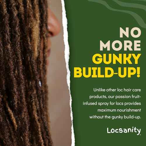Locsanity Daily Moisturizing Spray for Dull, Dry Locs ? Passion Fruit Hair and Scalp Moisturizer for Dreadlocks, Sisterlocks, Microlocks, Braids to Control Oil and Frizz (8 fl oz)