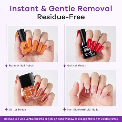 Glamonade Acetone Nail Polish Remover with Grape Seed Oil - 8 Fl Oz