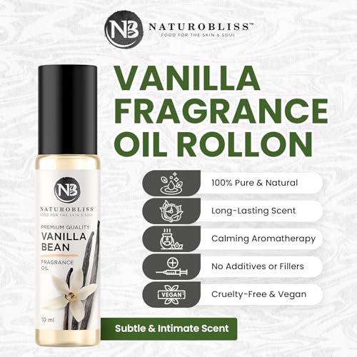 NaturoBliss Vanilla Perfume Oil Roll-On 10ml - Natural Fragrance, USA Made, Pack of 1