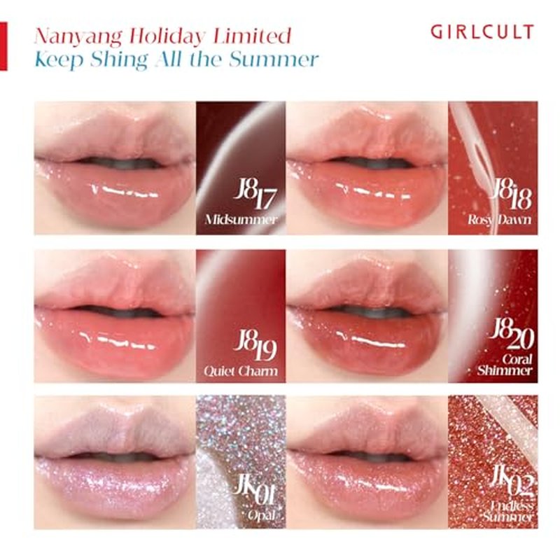 GIRLCULT Shimmer Lip Gloss - Mirror Shine Glitter Topper for Radiant Lips
