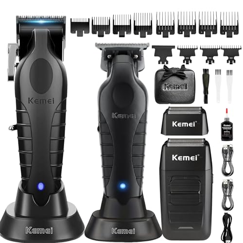 KEMEI Professional Men's Grooming Set - Hair Clippers & Beard Trimmer