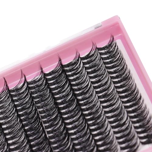 SULV D Curl Wispy Lash Clusters - 200PCS Soft Band Eyelash Extensions for Beginners