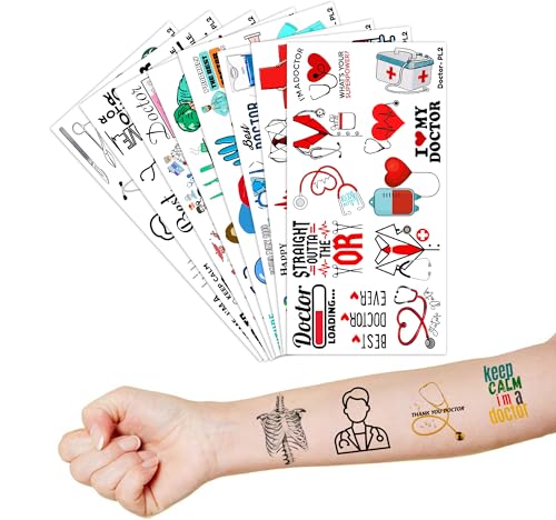 96 PCS Temporary Tattoos - Doctor & Medical Theme Party Favors