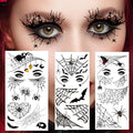 6 Sheet Halloween Spider Bat Temporary Tattoo Stickers