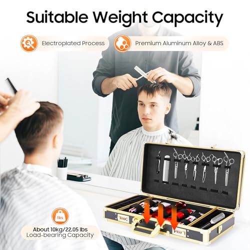 Barber Carrying Case with Code Lock | Aluminum Salon Tool Storage