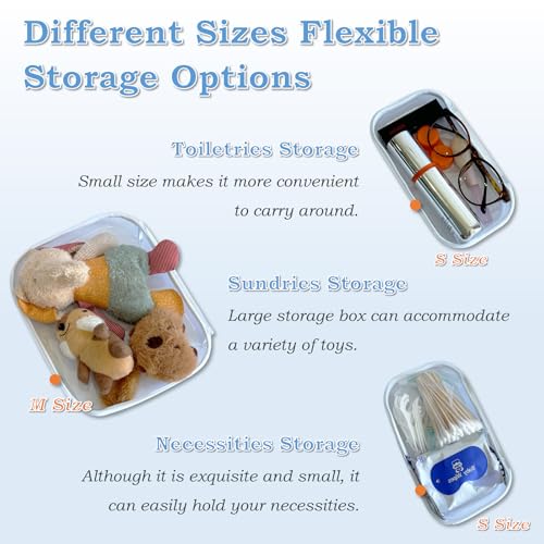 Clear Hard Zipper Case for Storage, Durable Clear Zipper Pouches, Hard Plastic Zippered Pencil Pouch for Snacks Toy Travel Organizer