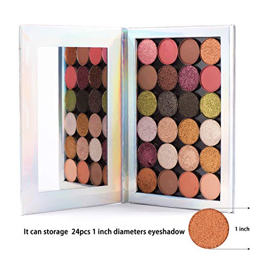 Allwon Magnetic Makeup Palette - Mermaid Silver with Mirror & 30 Stickers