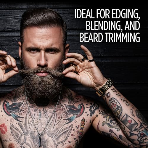 CHI Tech Cordless Mini Trimmer & Clipper, Hair Trimmer for Edging, Blending & Beard Trimming, Stainless Steel Blades, Includes 4 Guard Attachments