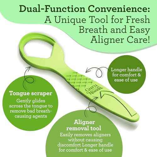 GuruNanda Disposable Tongue Scraper for Adults & Kids, Aligner Removal Tool (40 Ct) Dual-Function, BPA & PFAS-Free, Recyclable, Travel-Friendly, Promotes Fresh Breath, Easy to Use
