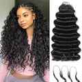 Feather Crochet Hair 16 Inch Human Hair Extensions Ocean Wave
