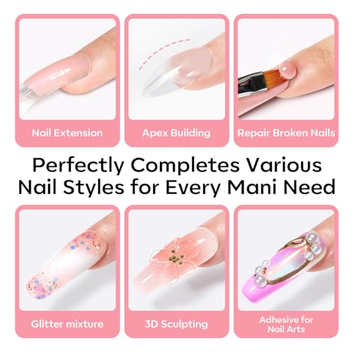 Modelones 30 Colors Poly Gel Nail Extension Kit with 8W LED Lamp