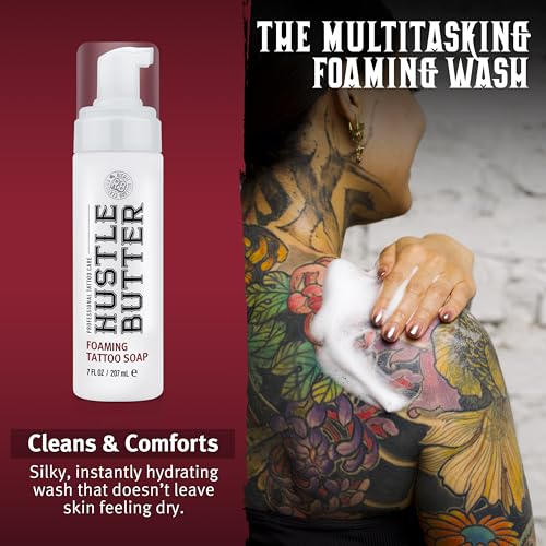 Hustle Bubbles Tattoo Soap - Foaming Cleanser for New Tattoos & Piercings