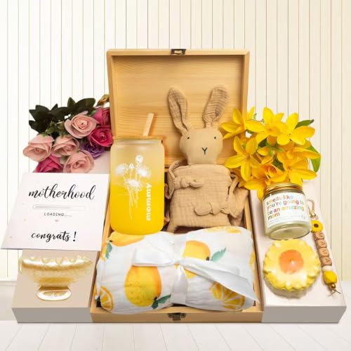 New Mom Gifts,New Mummy Care Package After Baby,Pregnancy Gifts Basket for Expecting Mom,First Time Mothers Day Gift for New Mom Birthday Spa Gifts for Women