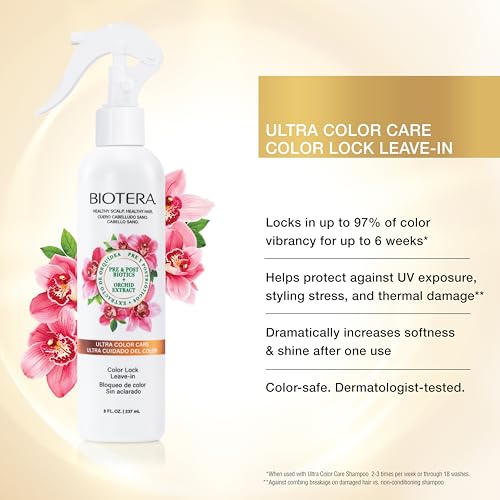 Biotera Ultra Color Care Lock Leave-In Conditioner Spray | Locks In Color Vibrancy | Heat Protectant Treatment | Color-Treated Hair | Vegan & Animal Test-Free | Paraben & Sulfate-Free | Color-Safe