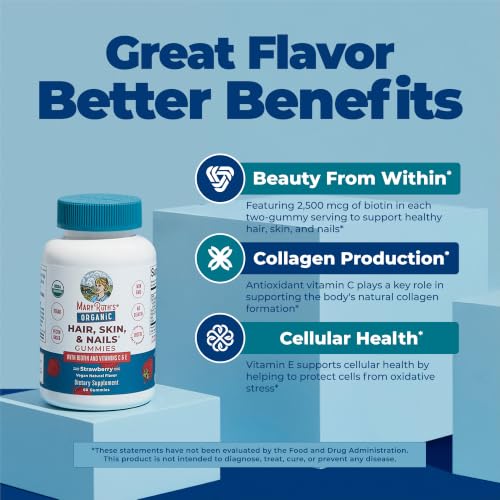 MARYRUTH'S Organic Hair Skin & Nails Biotin Gummies 60ct