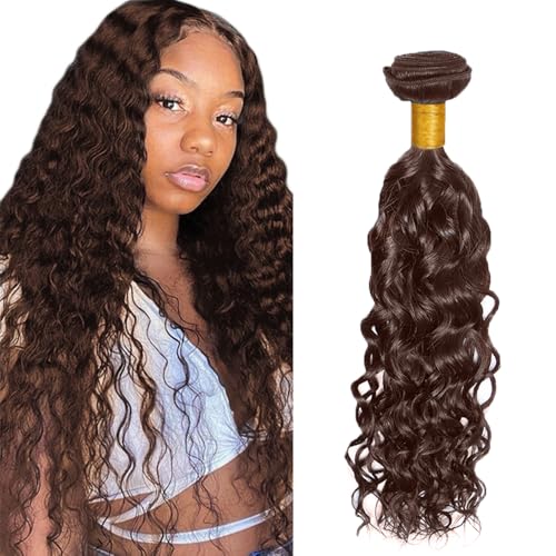 #4 Brown Water Wave Human Hair Bundles - 30 Inch, 50g