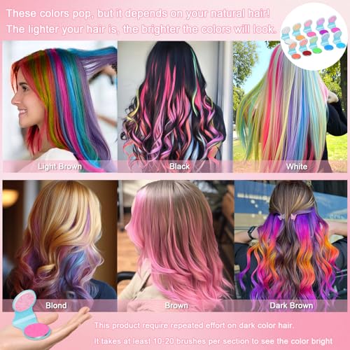 10 Colors Temporary Hair Chalk Set - Washable Neon Hair Dye for Kids
