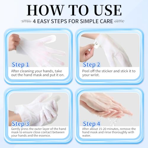 AIUEO 10 Pairs Moisturizing Hand Mask Gloves for Dry Cracked Hands