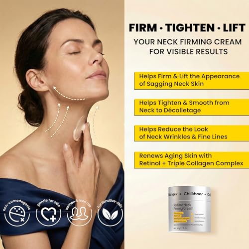 8-in-1 Neck Firming Cream?Retinol & Triple Collagen Moisturizer for Neck,Face,Chest & D?collet??Tighten, Lift&Smooth the Look of Sagging Crepey Skin, Fine Lines&Wrinkles?Women&Men,1.7 Fl Oz